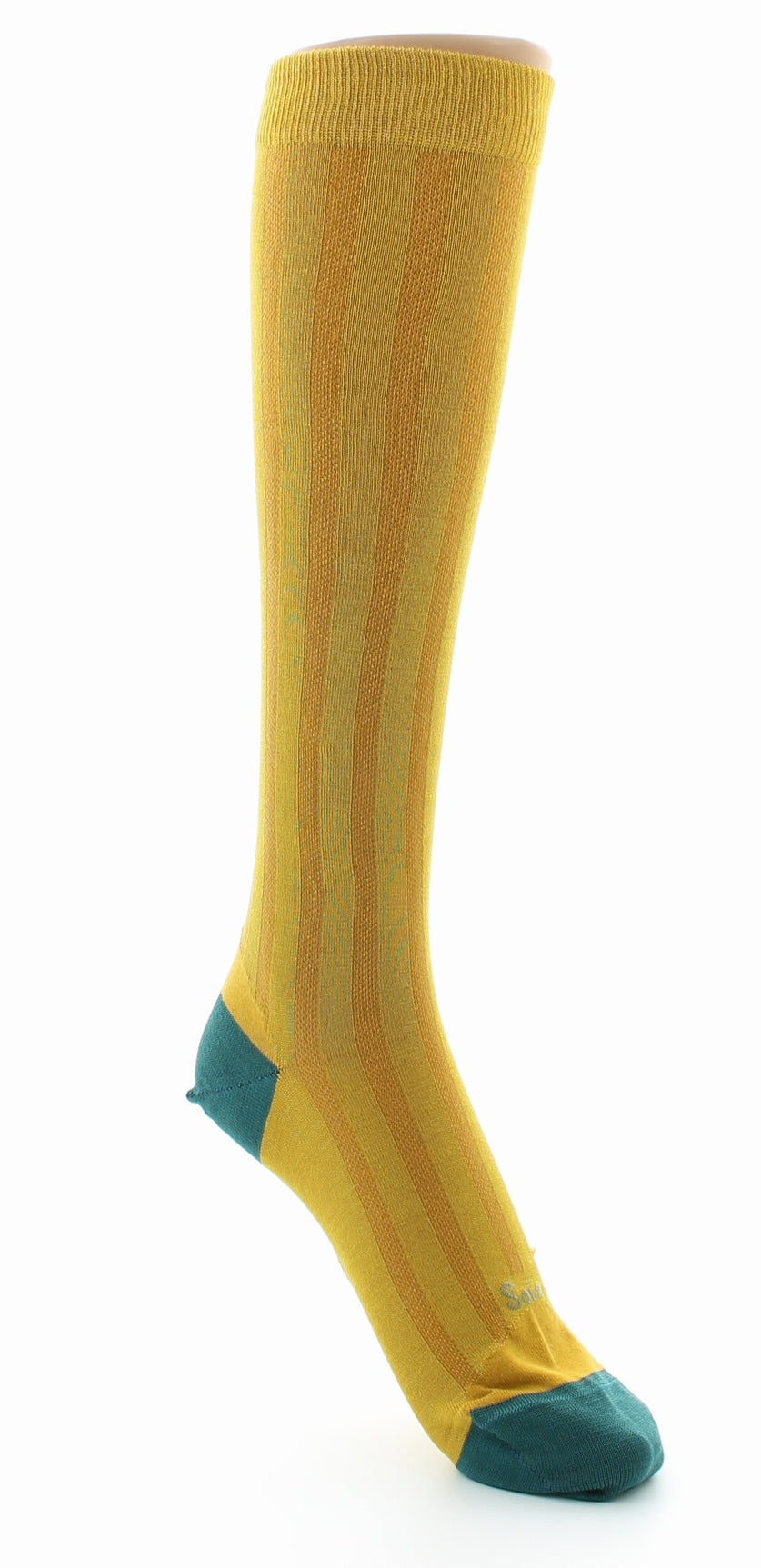 Chaussettes Hautes en Soie Tournesol - Talon et pointe Turquoise TOURNESOL