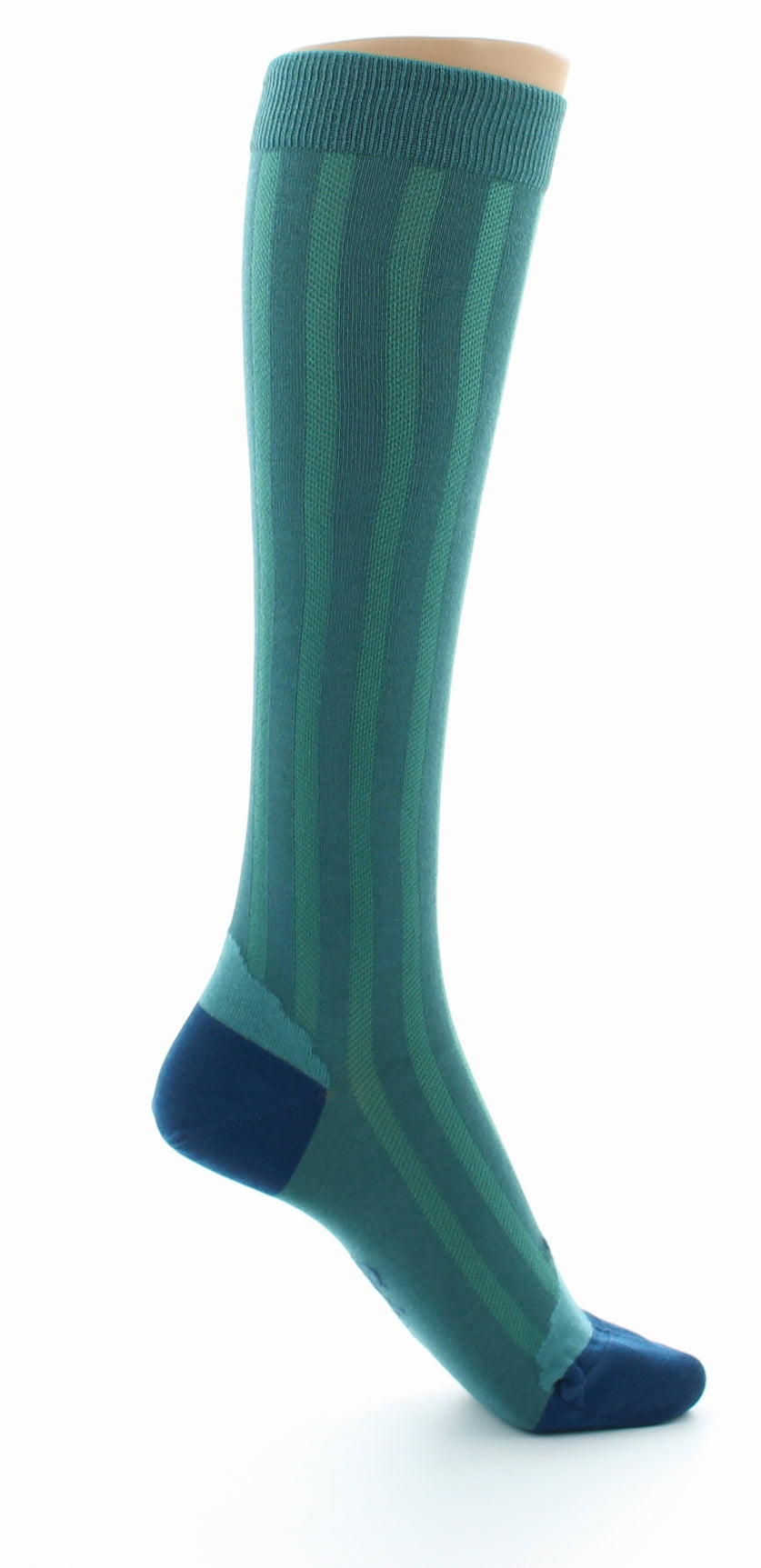 Chaussettes Hautes en Soie Turquoise - Talon et pointe Bleu Indigo TURQUOISE