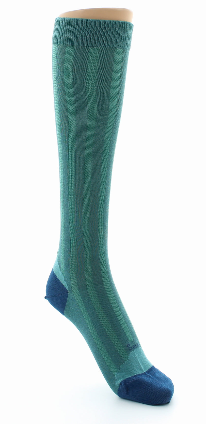 Chaussettes Hautes en Soie Turquoise - Talon et pointe Bleu Indigo TURQUOISE