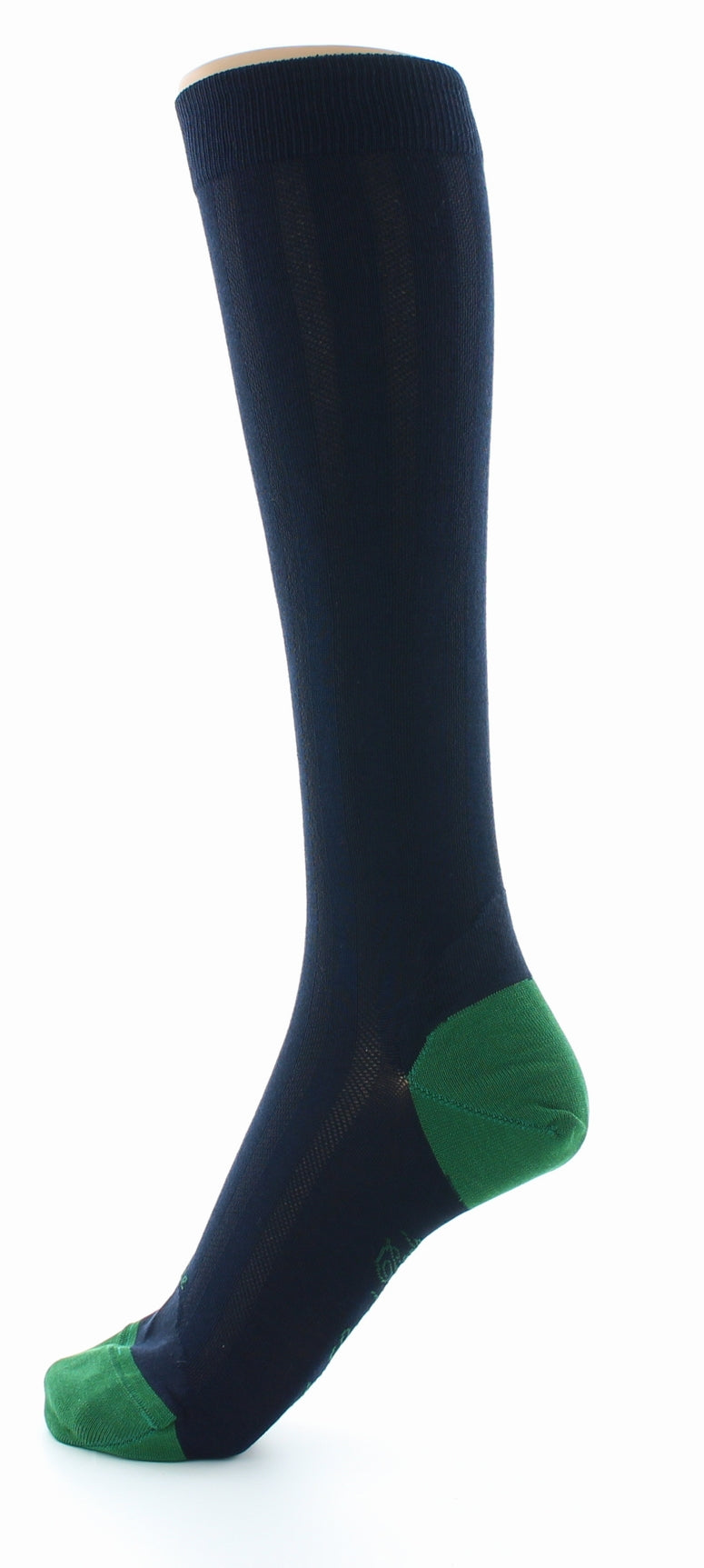 Chaussettes hautes en soie marine-vert MARINE