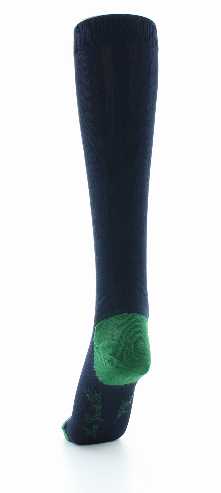 Chaussettes hautes en soie marine-vert MARINE