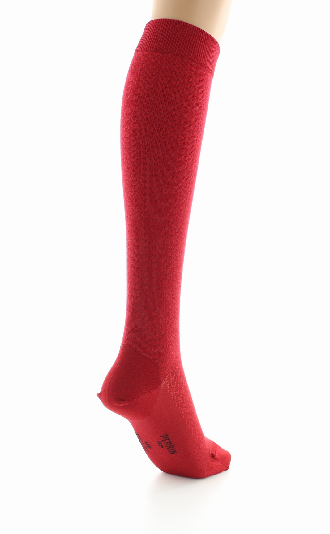 Chaussettes hautes femme en maille ajourée - Soie naturelle ROUGE