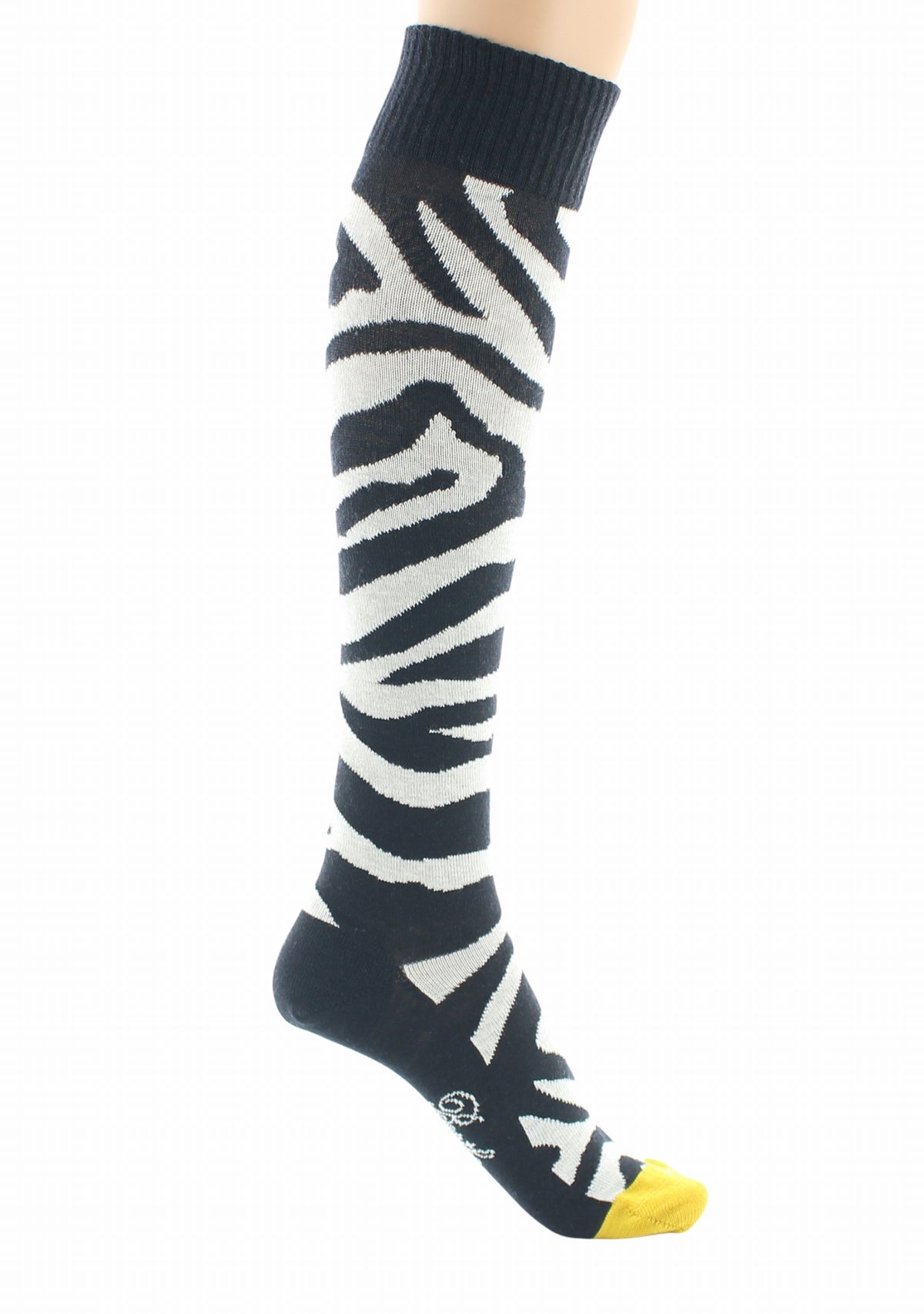 Chaussettes hautes femme laine Zèbre NOIR/BLANC