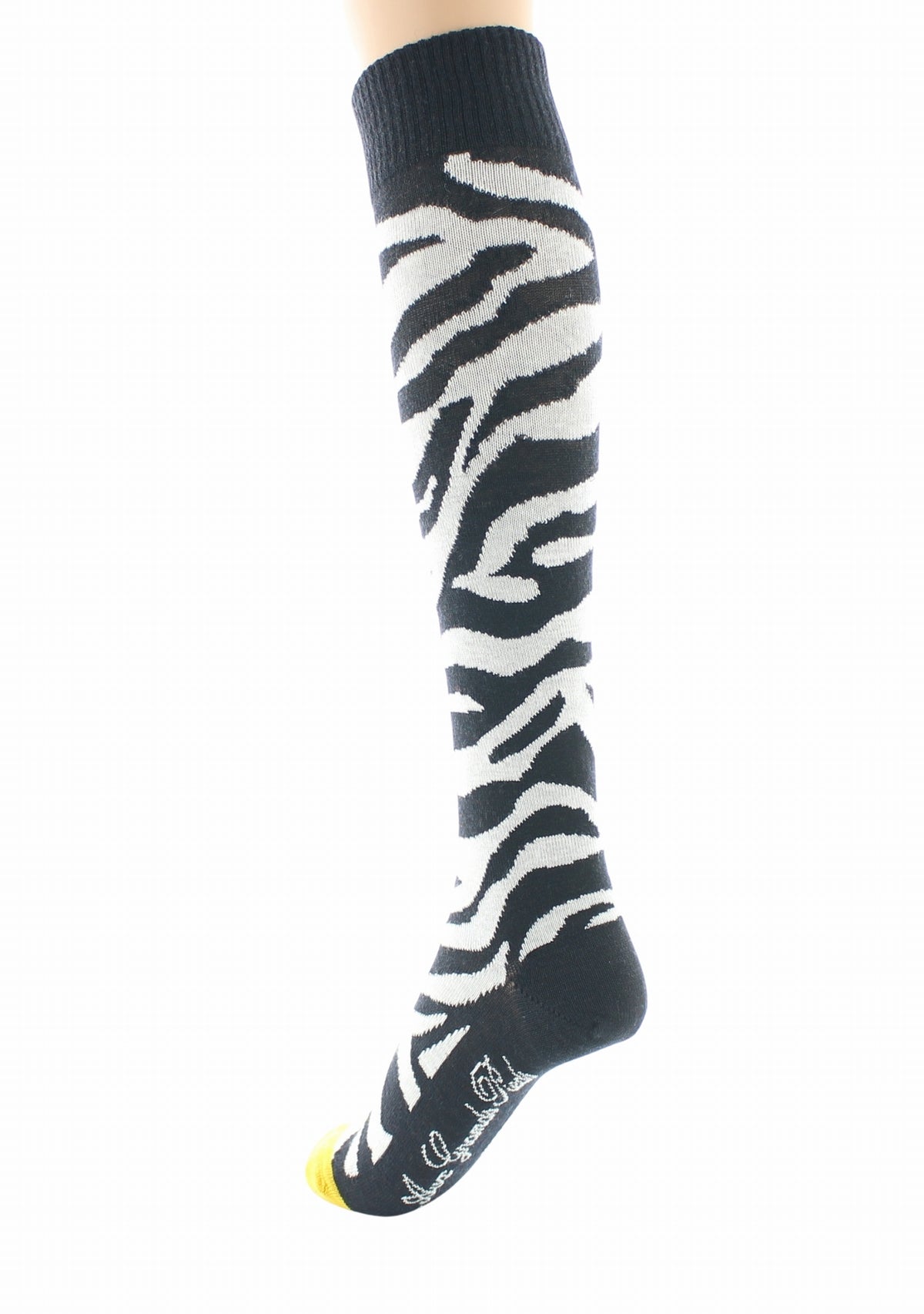 Chaussettes hautes femme laine Zèbre NOIR/BLANC