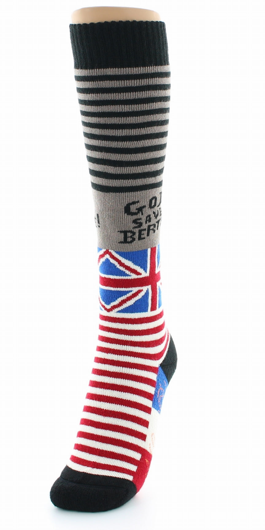 Chaussettes hautes God save Berthe GRIS-NOIR