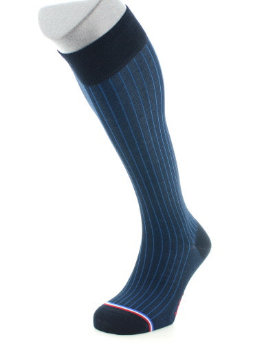 Chaussettes hautes homme Orsay en coton fil d'Écosse Marine/Bleu 