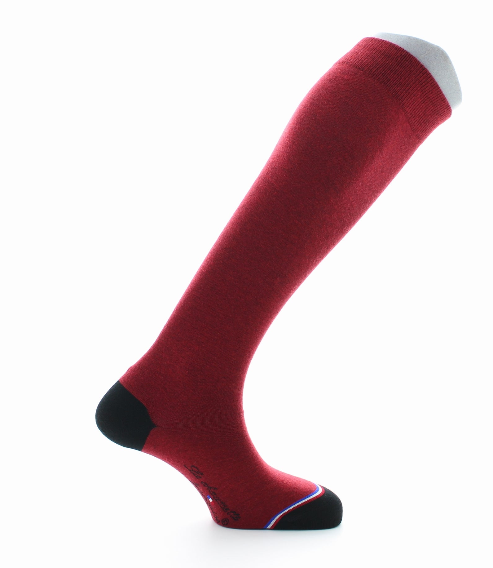 Chaussettes hautes homme Panthéon en laine et cachemire Rouge ROUGE