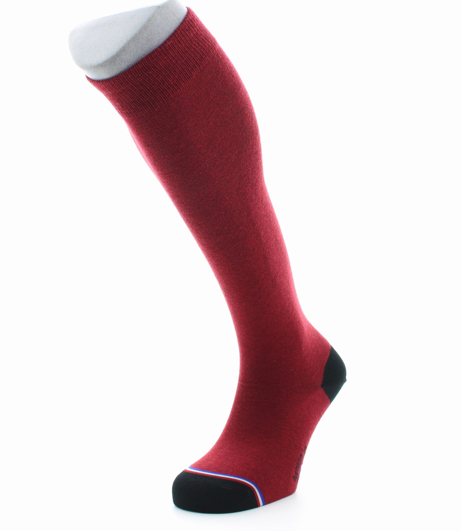 Chaussettes hautes homme Panthéon en laine et cachemire Rouge ROUGE