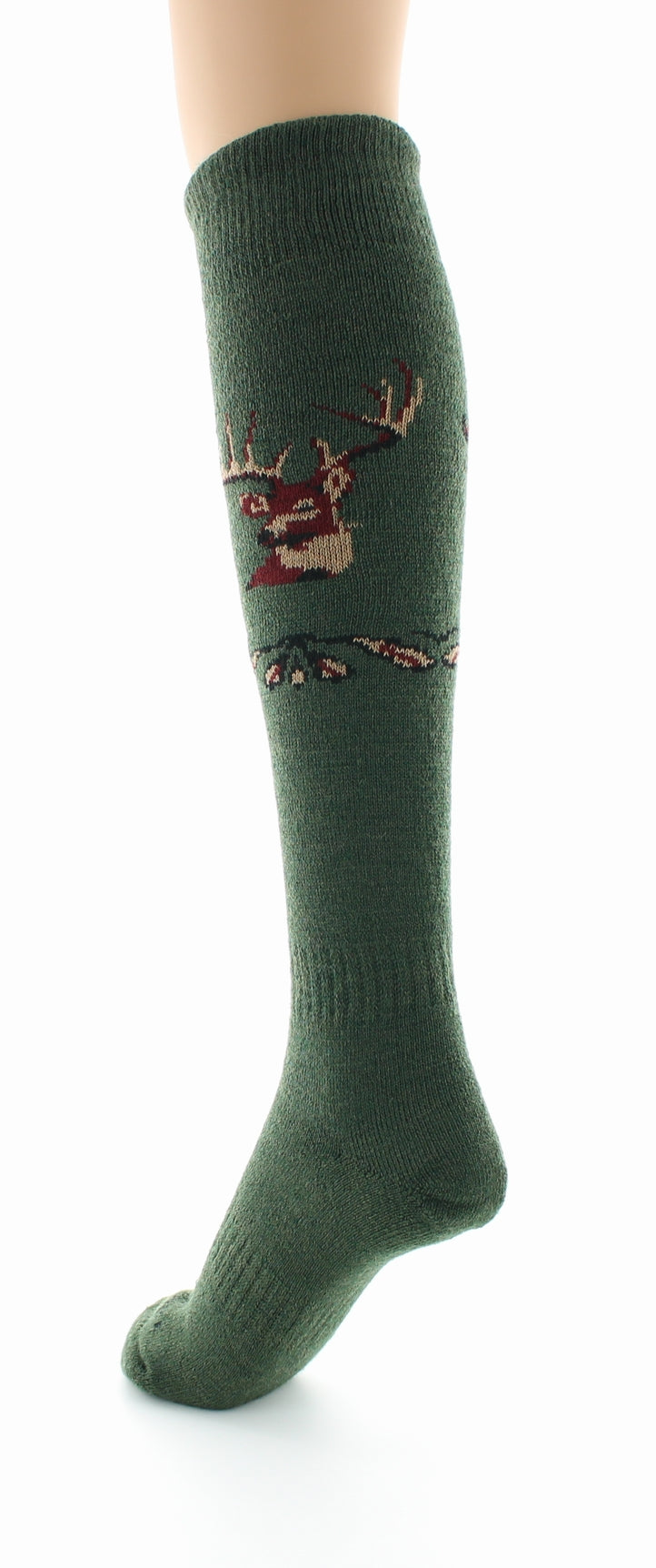 Chaussettes hautes Intérieur maille bouclette Laine peignée mélangée KAKI-CERF