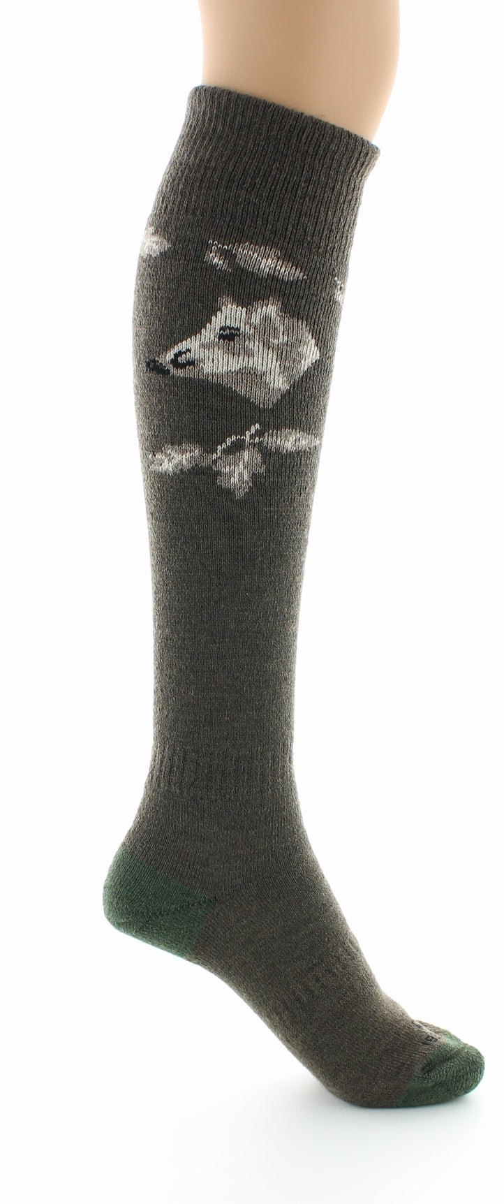 Chaussettes hautes Intérieur maille bouclette Laine peignée mélangée MARRON-SANGLIER