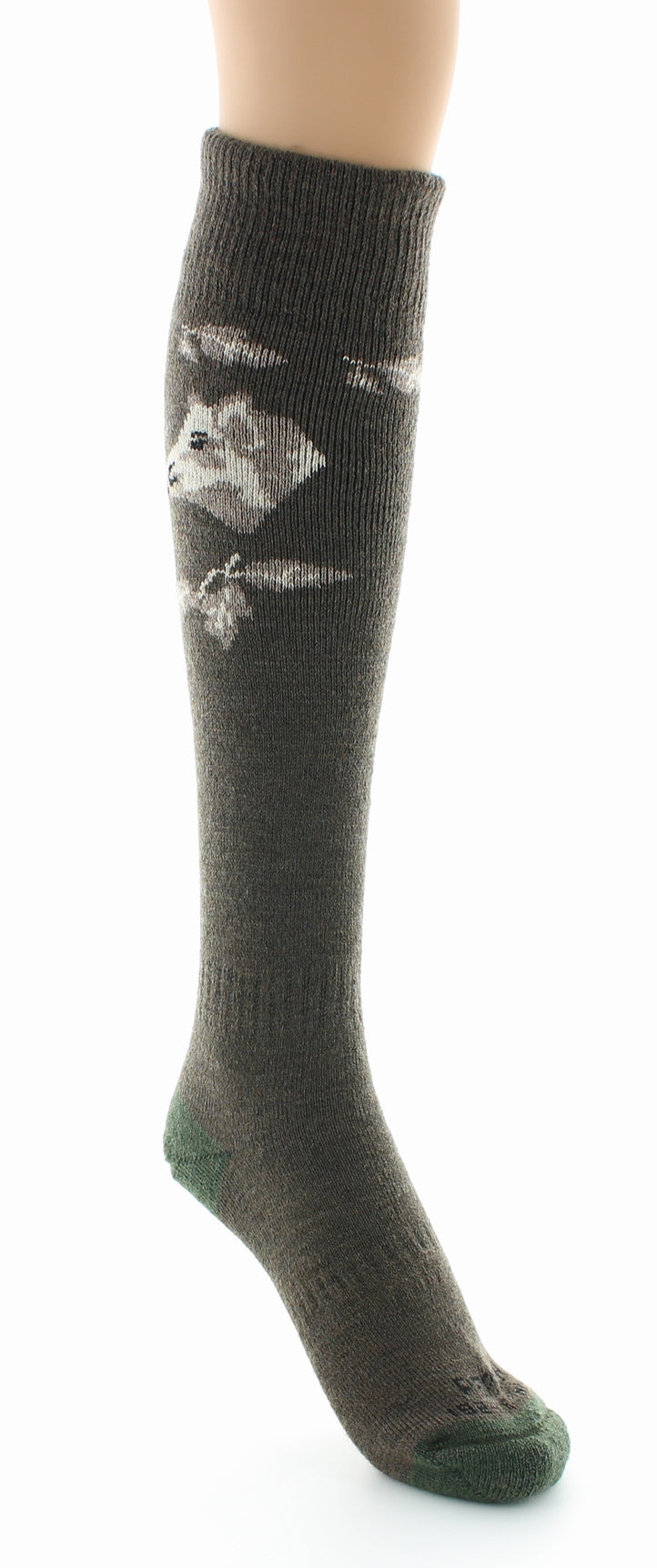 Chaussettes hautes Intérieur maille bouclette Laine peignée mélangée MARRON-SANGLIER