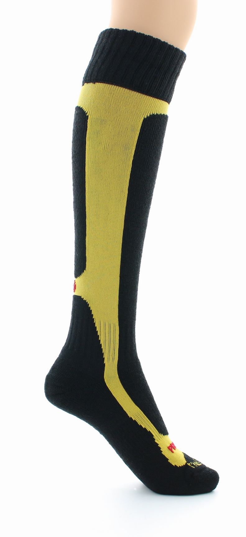 Chaussettes hautes mixtes Pro en laine peignée mélangée JAUNE