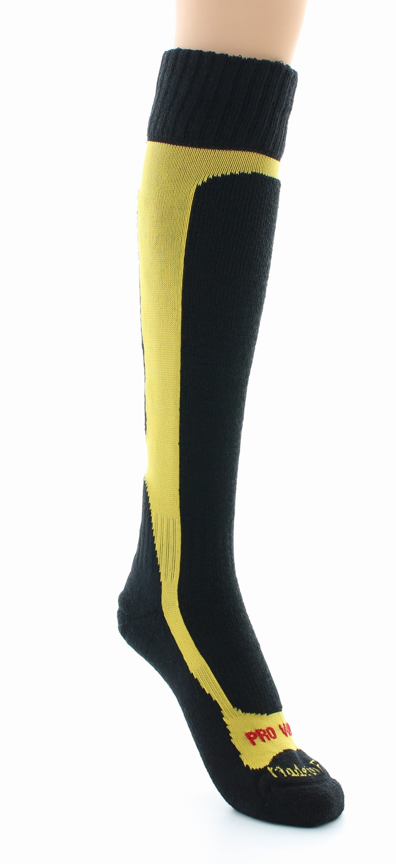 Chaussettes hautes mixtes Pro en laine peignée mélangée JAUNE