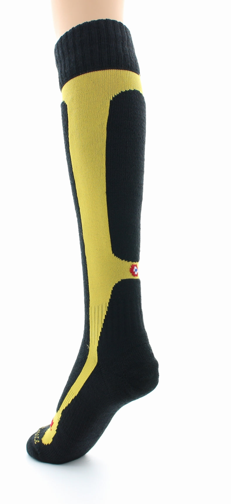Chaussettes hautes mixtes Pro en laine peignée mélangée JAUNE