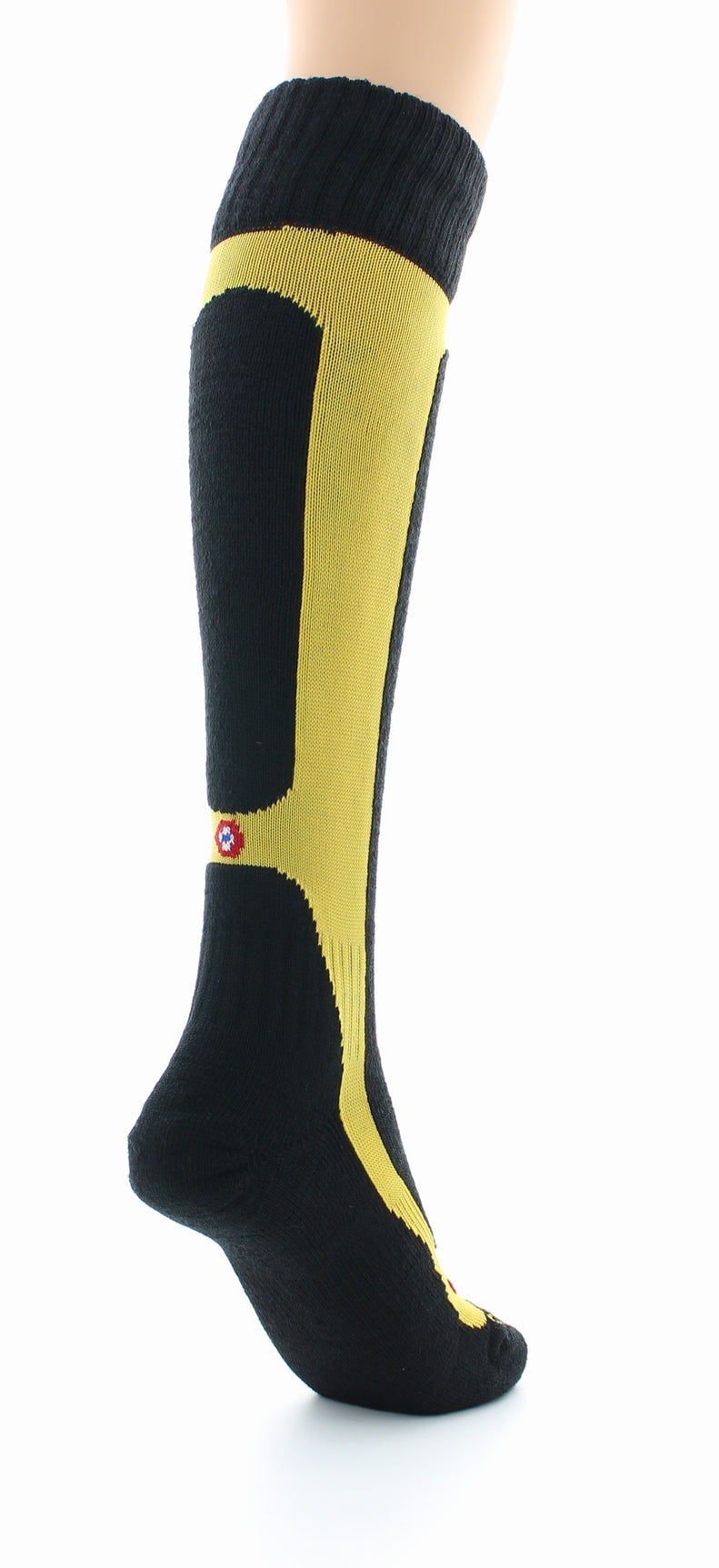 Chaussettes hautes mixtes Pro en laine peignée mélangée JAUNE