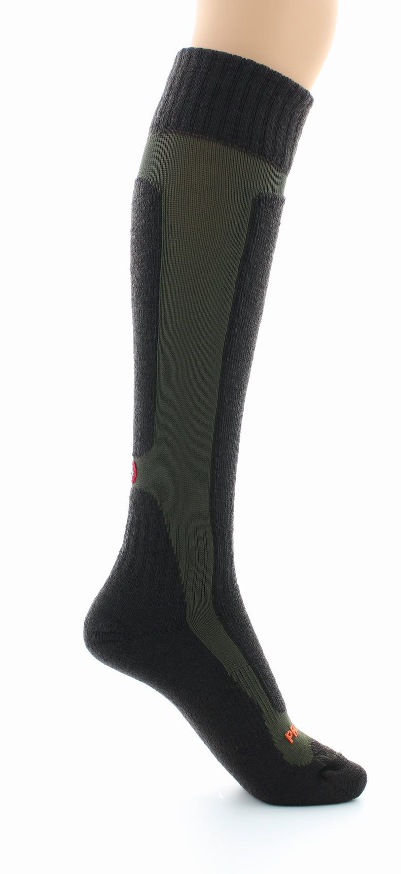 Chaussettes hautes mixtes Pro en laine peignée mélangée MARRON