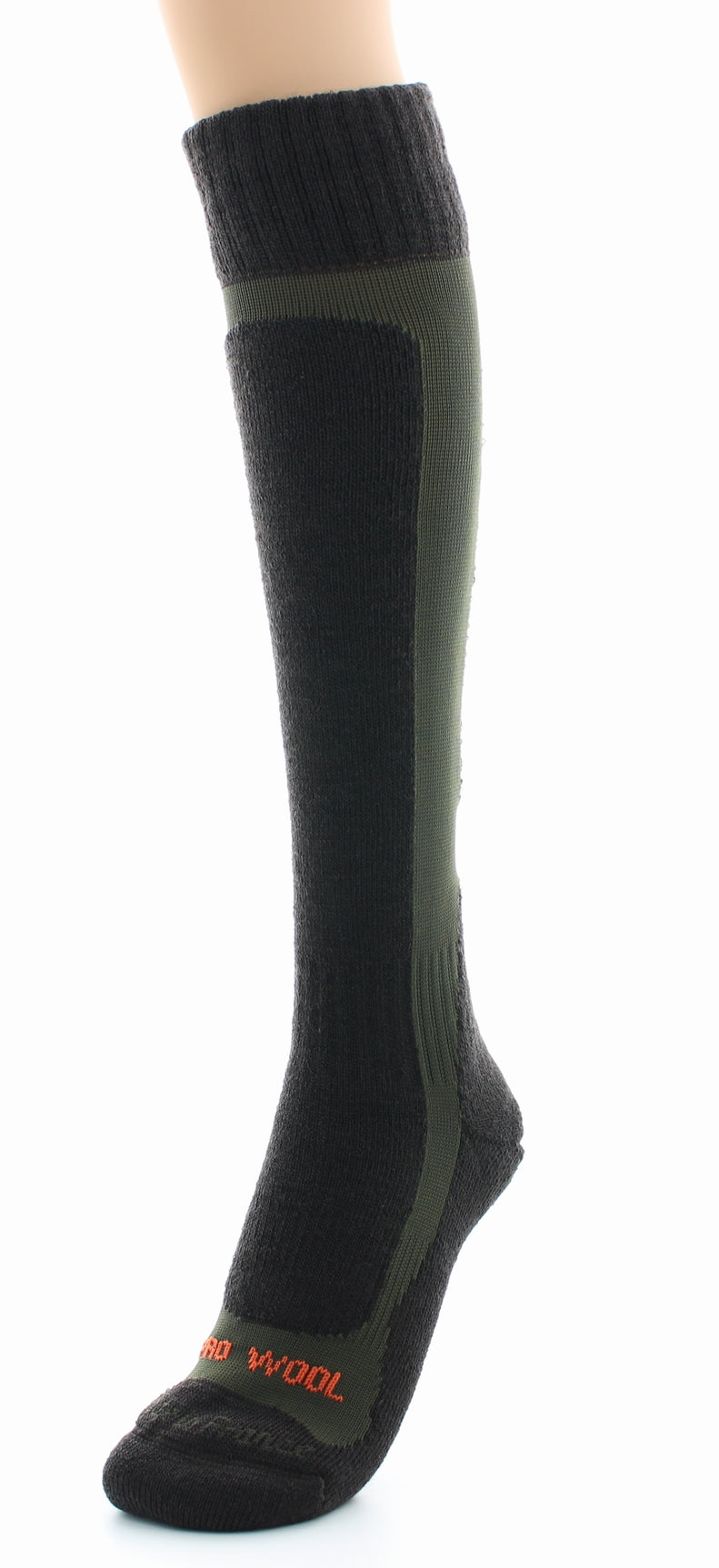 Chaussettes hautes mixtes Pro en laine peignée mélangée MARRON