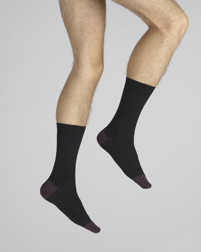 Chaussettes Henri Dorie noir-raisin NOIR-RAISIN