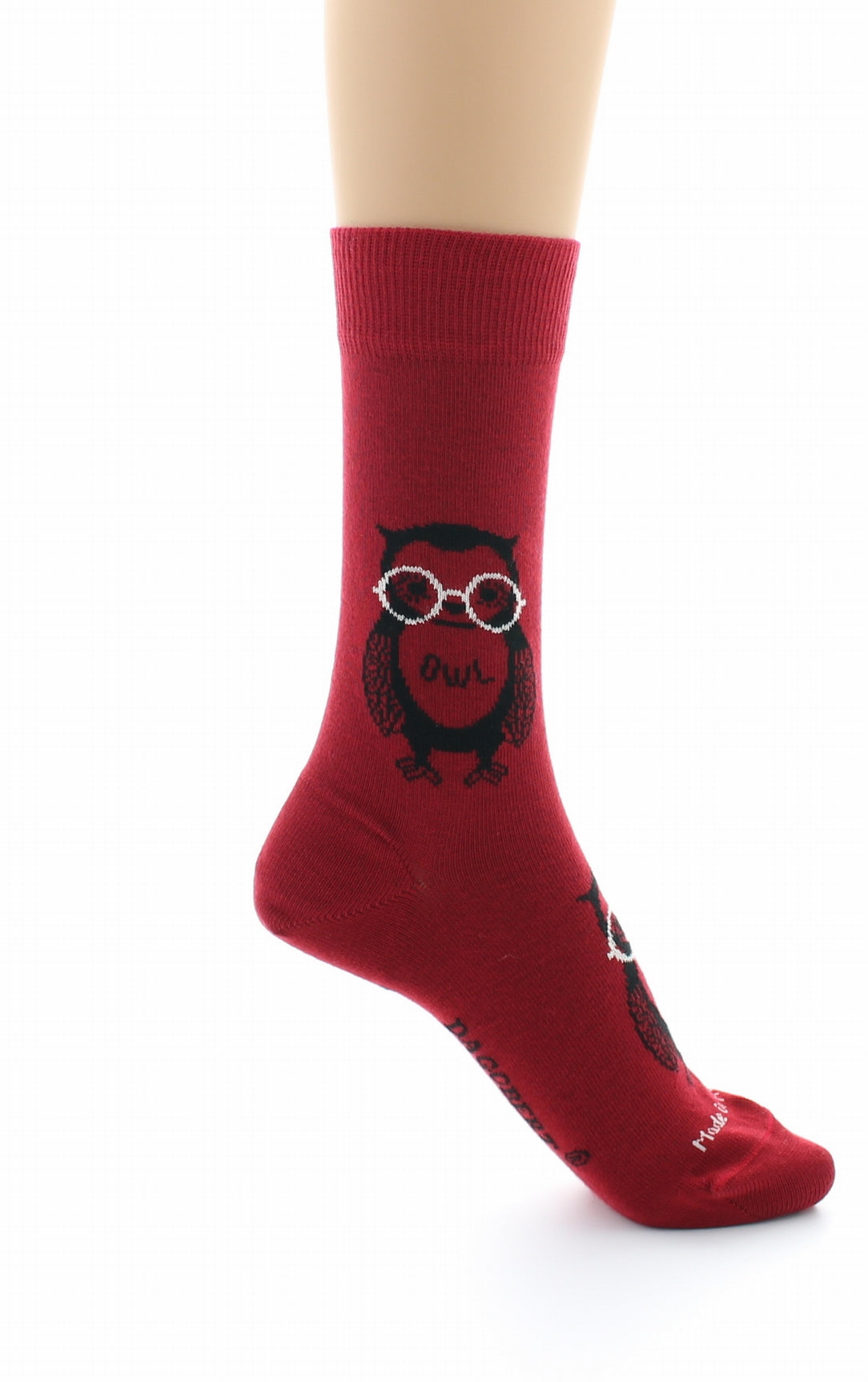 Chaussettes Hibou Rouge ROUGE