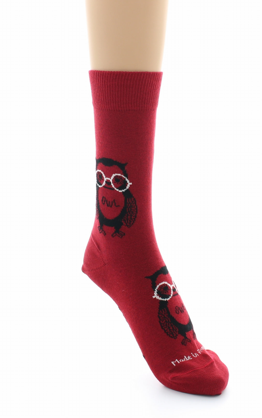 Chaussettes Hibou Rouge ROUGE