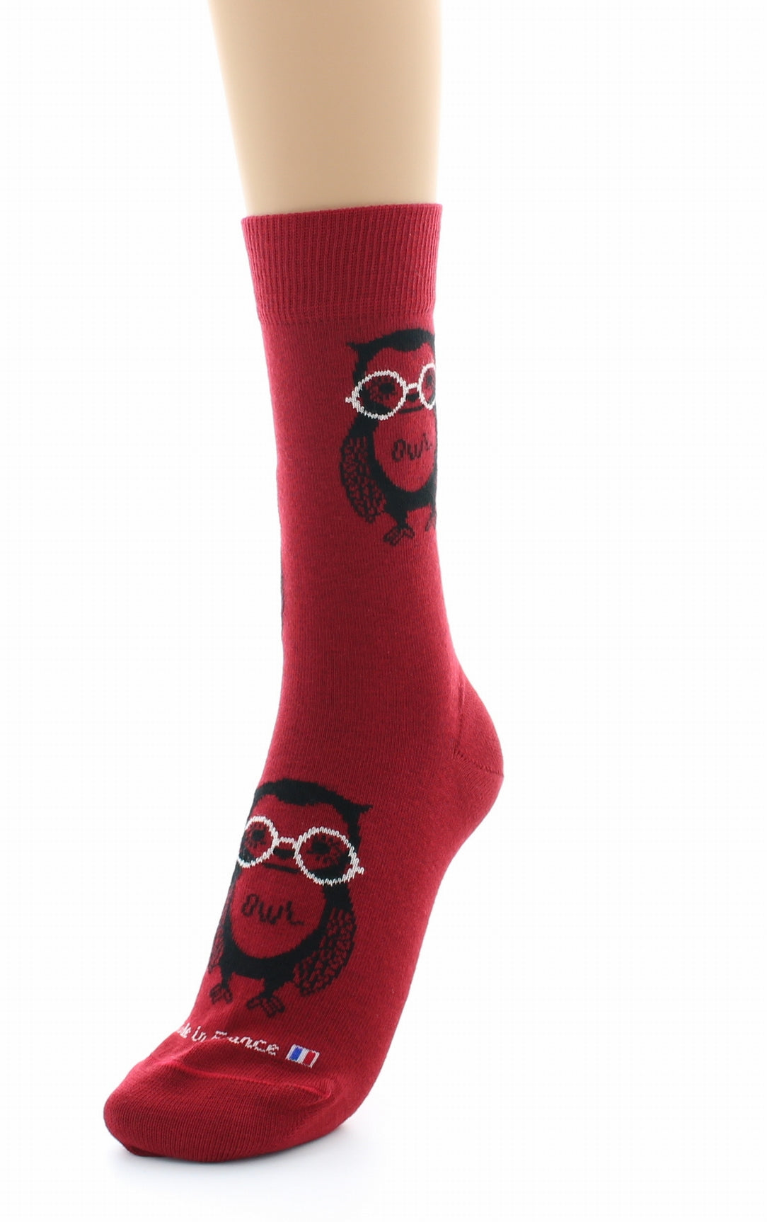 Chaussettes Hibou Rouge ROUGE