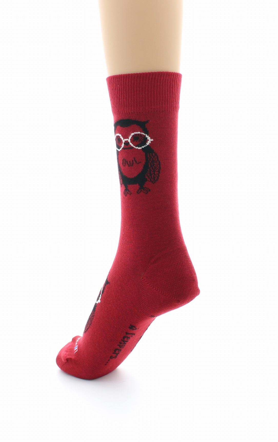 Chaussettes Hibou Rouge ROUGE