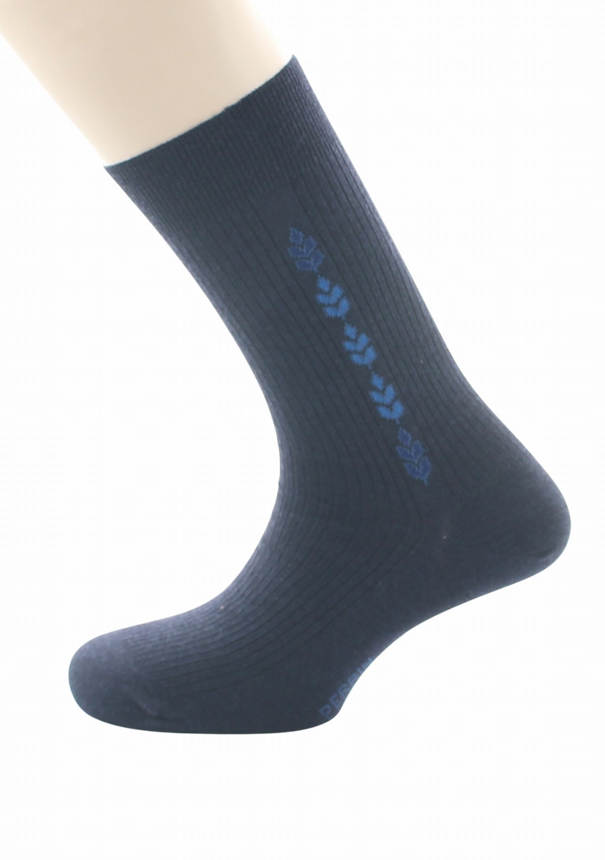 Chaussettes homme Confort en laine peignée Baguette Marine - Perrin MARINE