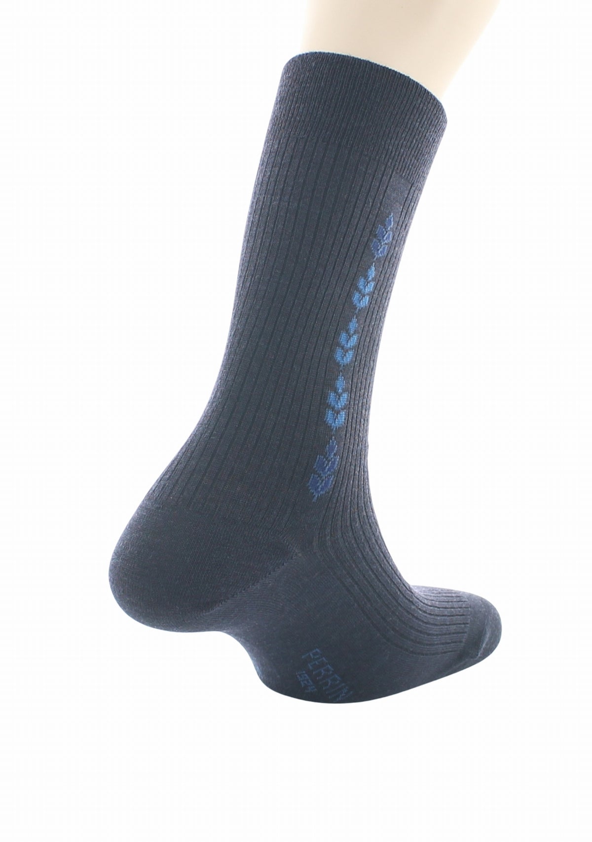 Chaussettes homme Confort en laine peignée Baguette Marine - Perrin MARINE