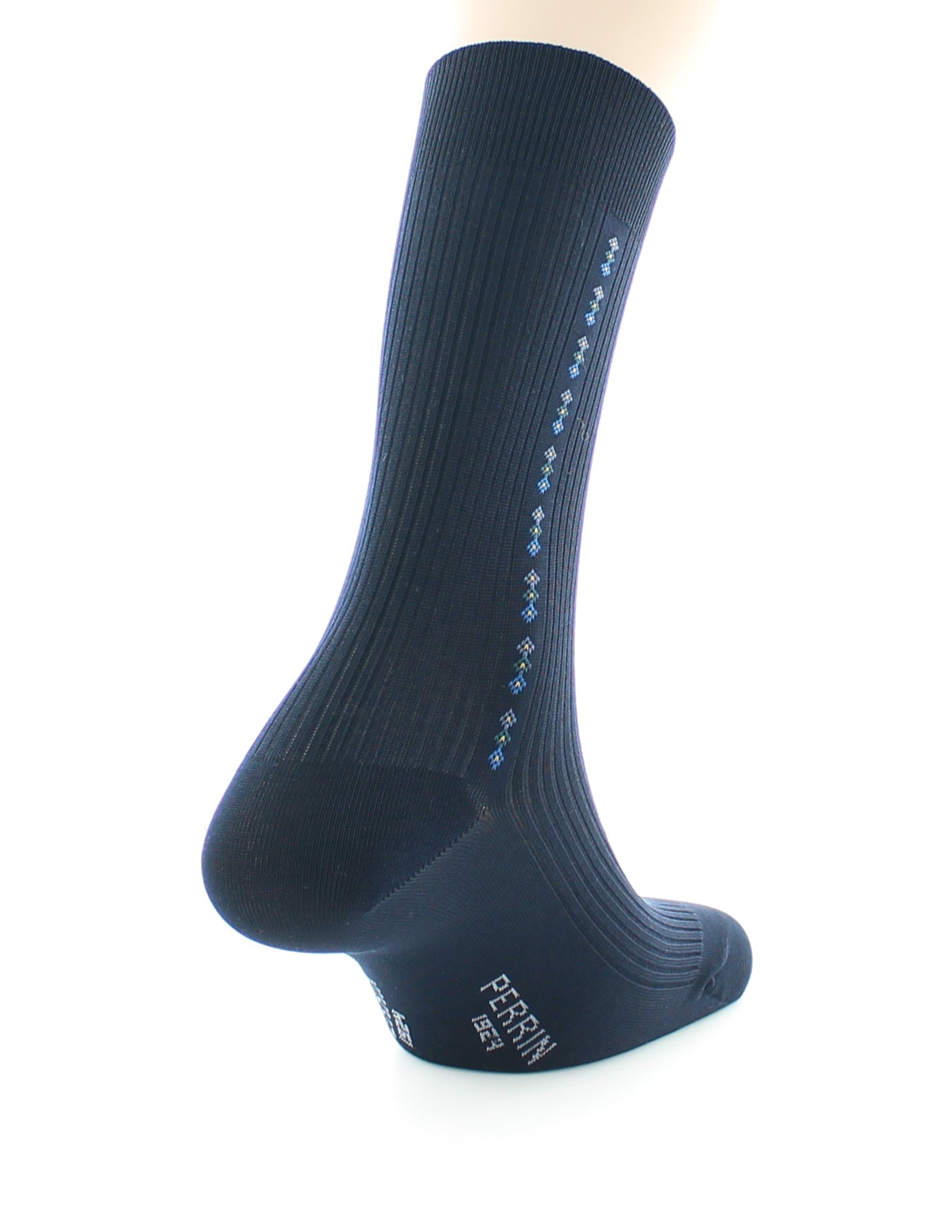 Chaussettes homme Confort Fantaisie Baguette en Coton fil d'Écosse MARINE