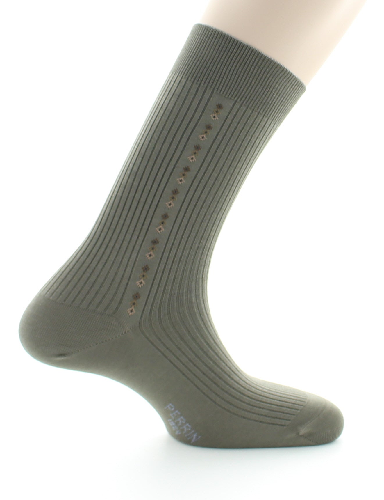 Chaussettes homme Confort Fantaisie Baguette en Coton fil d'Écosse STONE