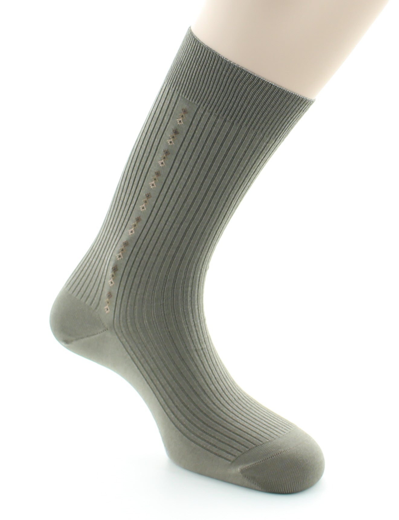 Chaussettes homme Confort Fantaisie Baguette en Coton fil d'Écosse STONE