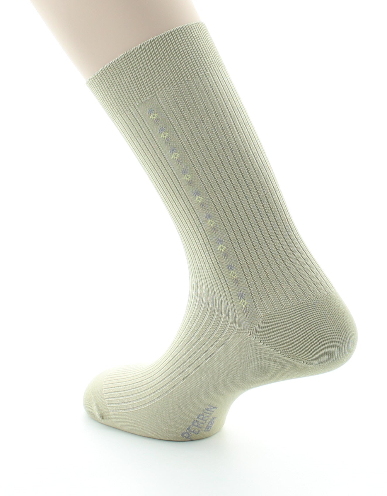 Chaussettes homme Confort Fantaisie Baguette en Coton fil d'Écosse TILLEUL