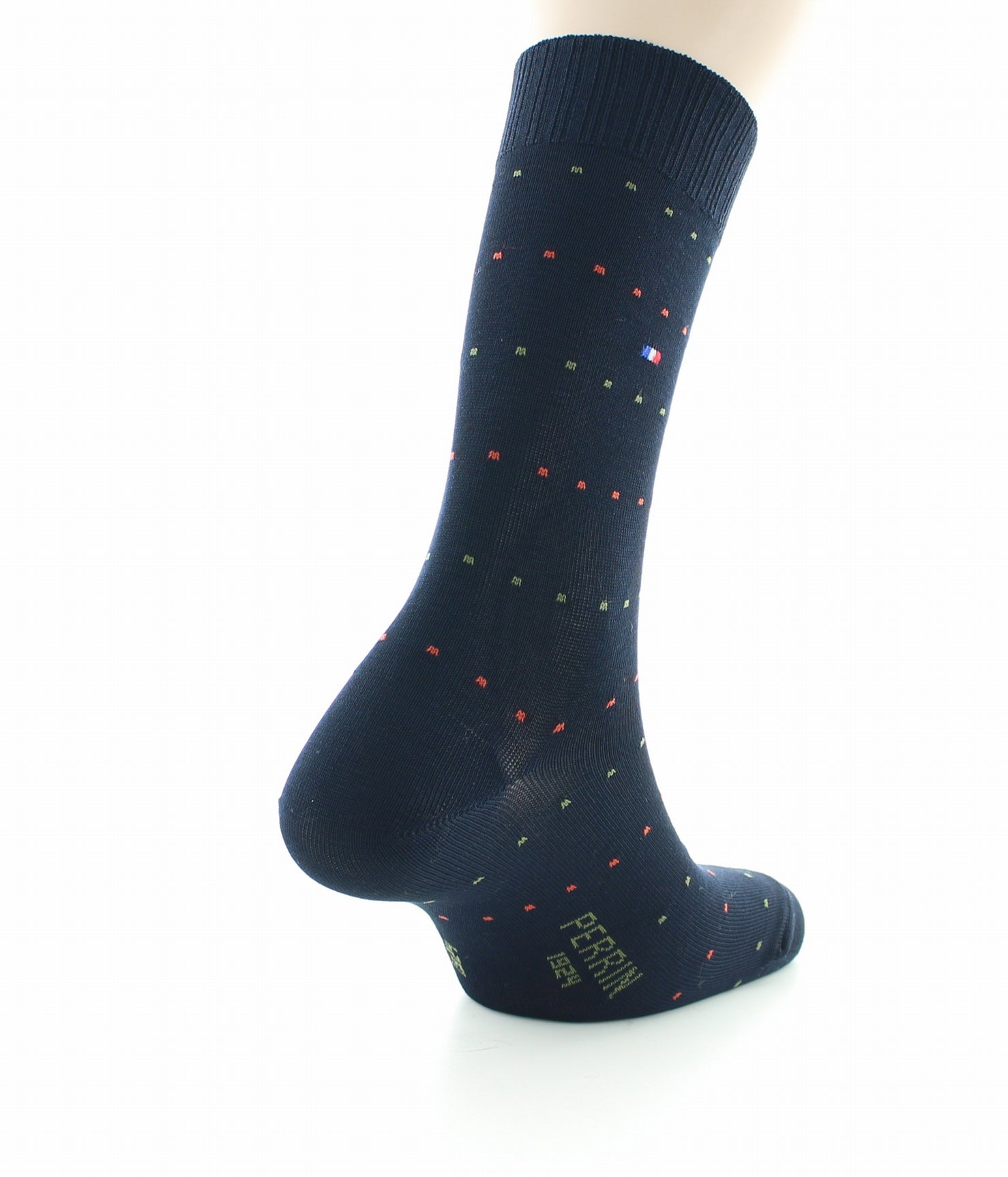 Chaussettes homme Confort Plumetis en Coton fil d'Écosse MARINE