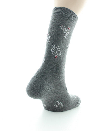 Chaussettes homme Coq en coton peigné GRIS