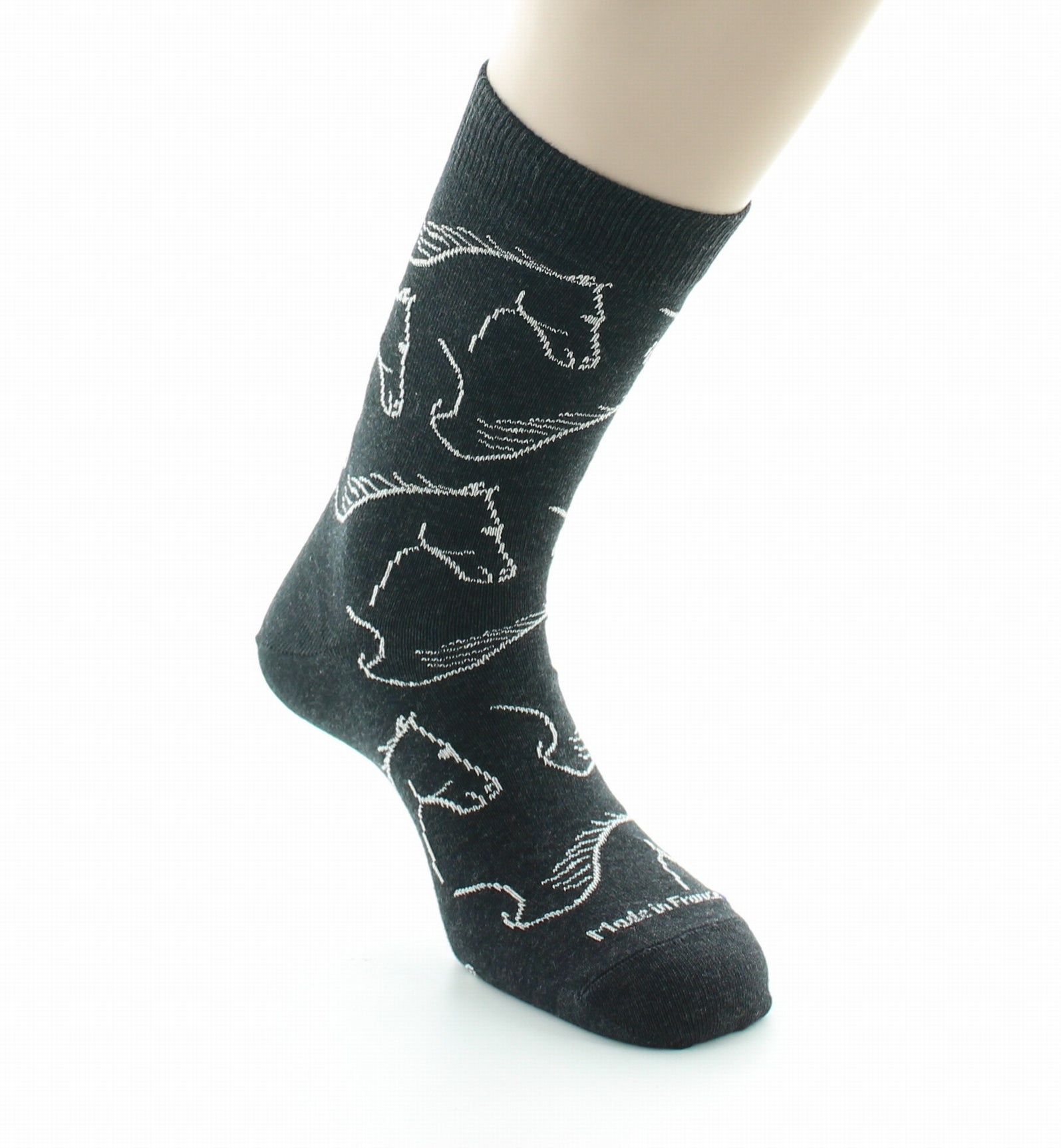 Chaussettes homme coton cheval anthracite ANTHRACITE