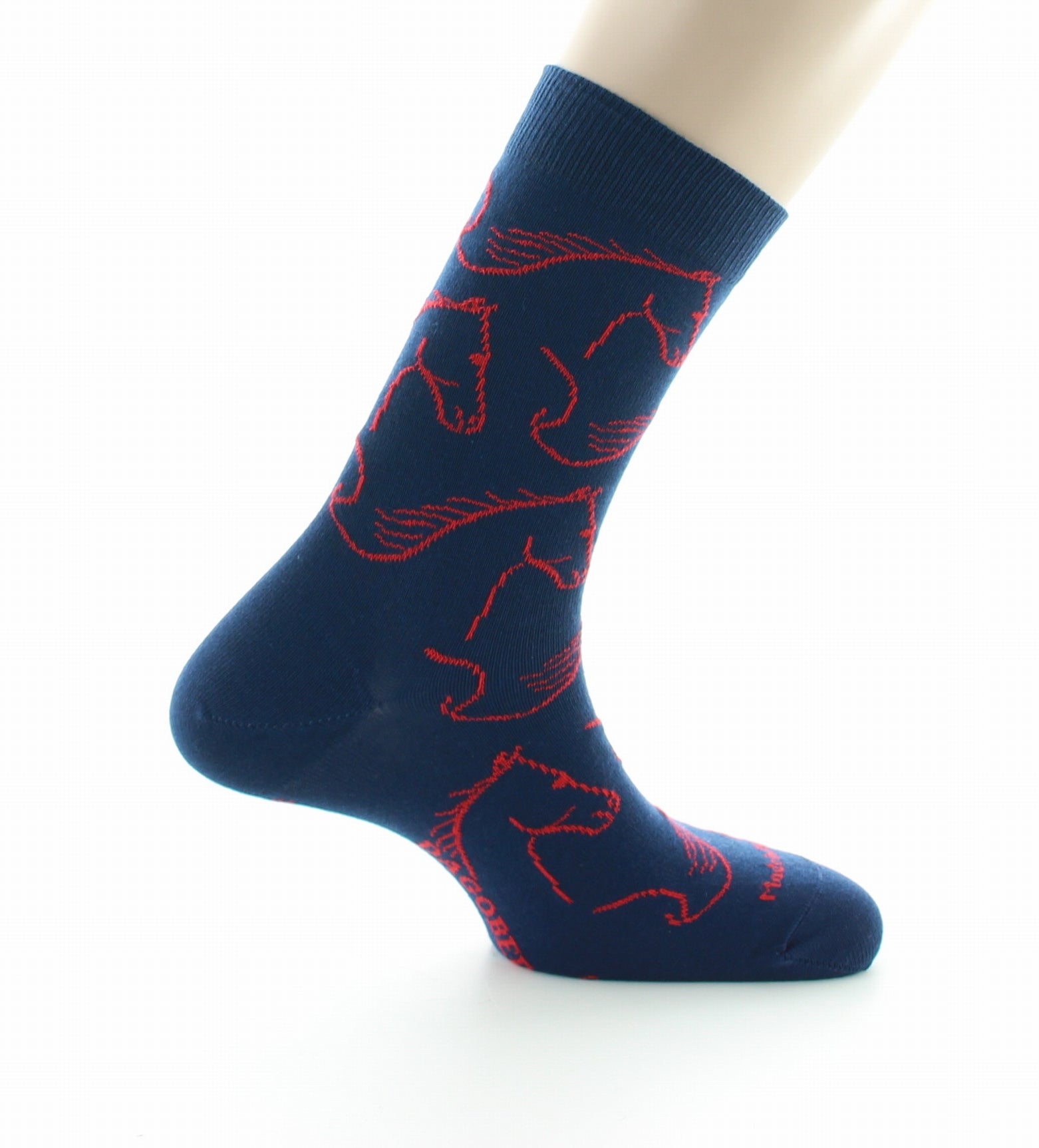 Chaussettes homme coton cheval marine BLEU MARINE