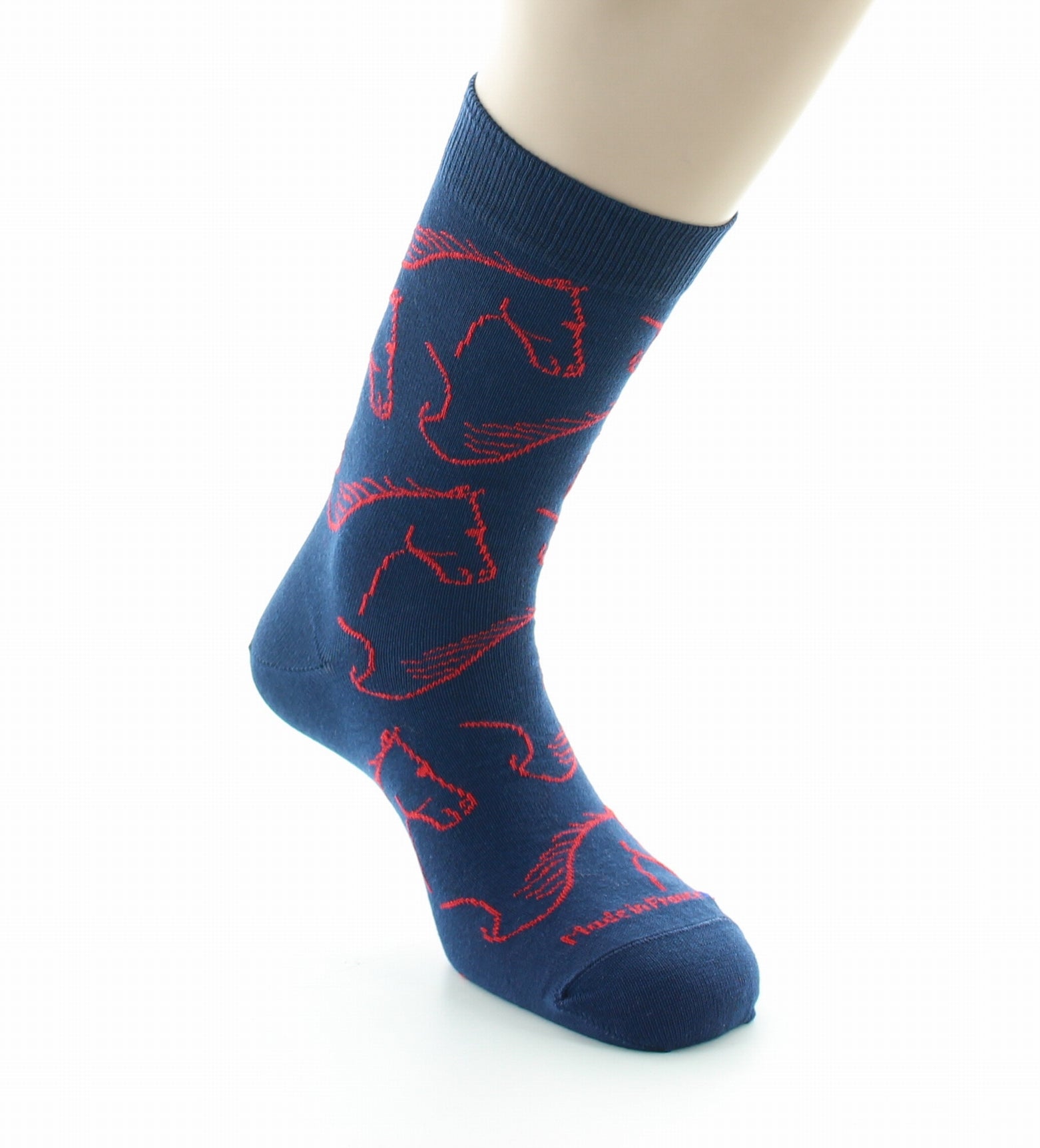 Chaussettes homme coton cheval marine BLEU MARINE