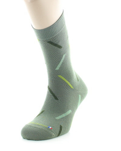 Chaussettes homme coton diagonales KAKI