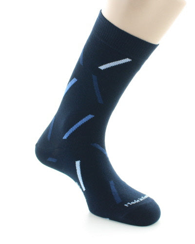 Chaussettes homme coton diagonales MARINE