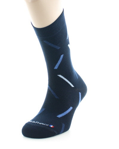 Chaussettes homme coton diagonales MARINE