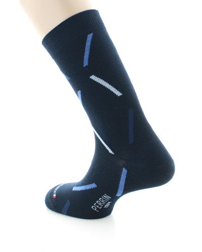 Chaussettes homme coton diagonales MARINE