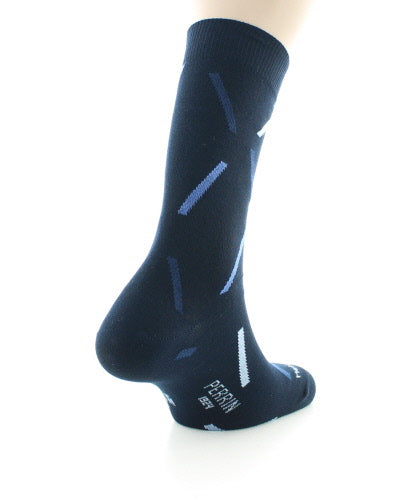 Chaussettes homme coton diagonales MARINE