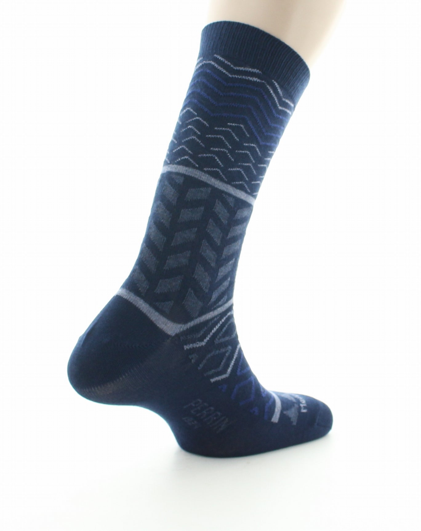 Chaussettes homme coton motifs géométriques bleu marine BLEU MARINE