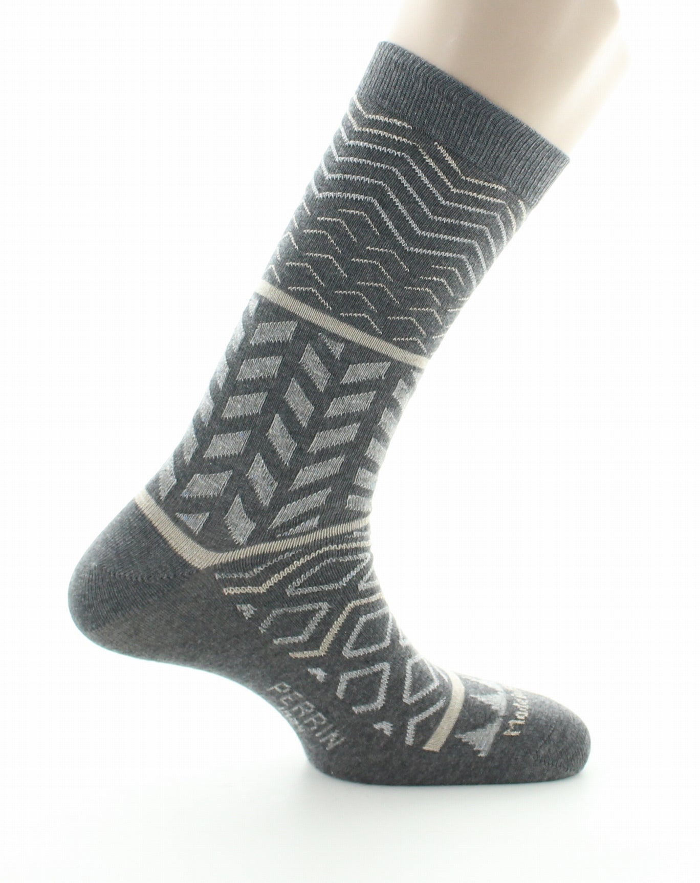 Chaussettes homme coton motifs géométriques gris moyen GRIS MOYEN