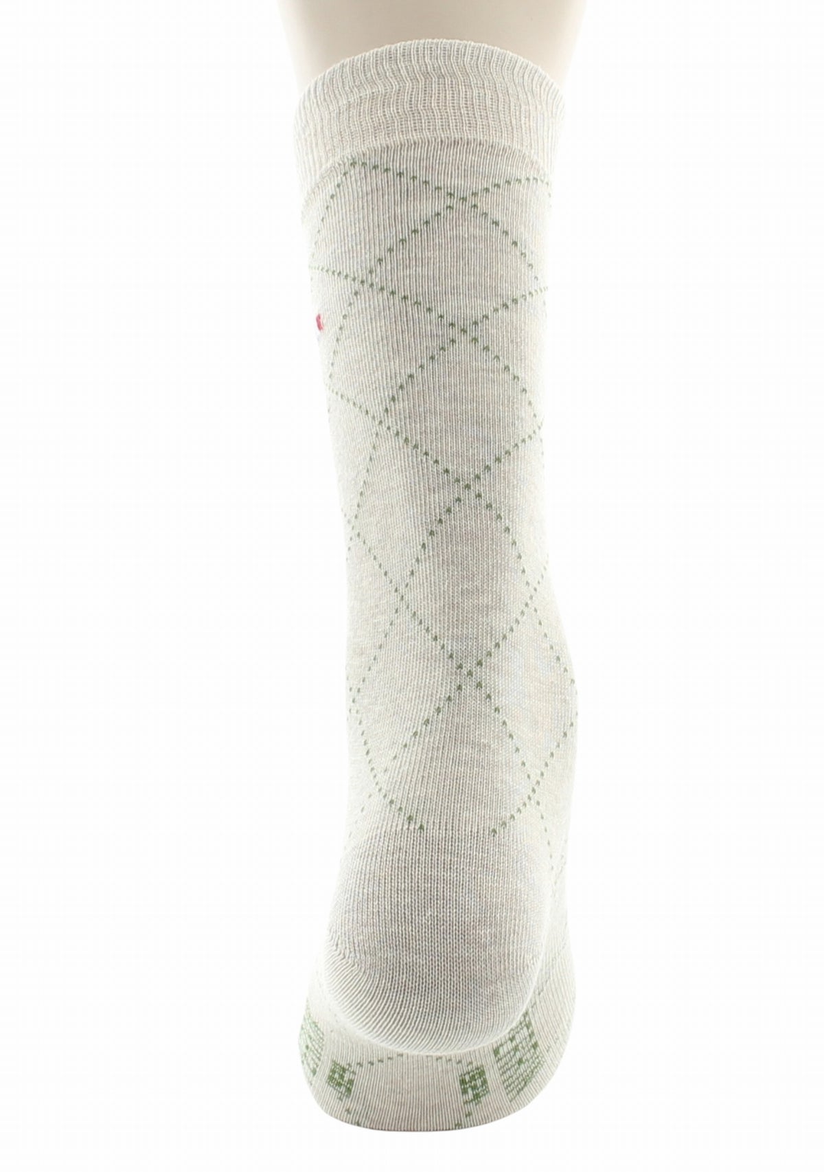 Chaussettes homme en coton à losanges Écru et Kaki - Perrin 1924 BEIGE