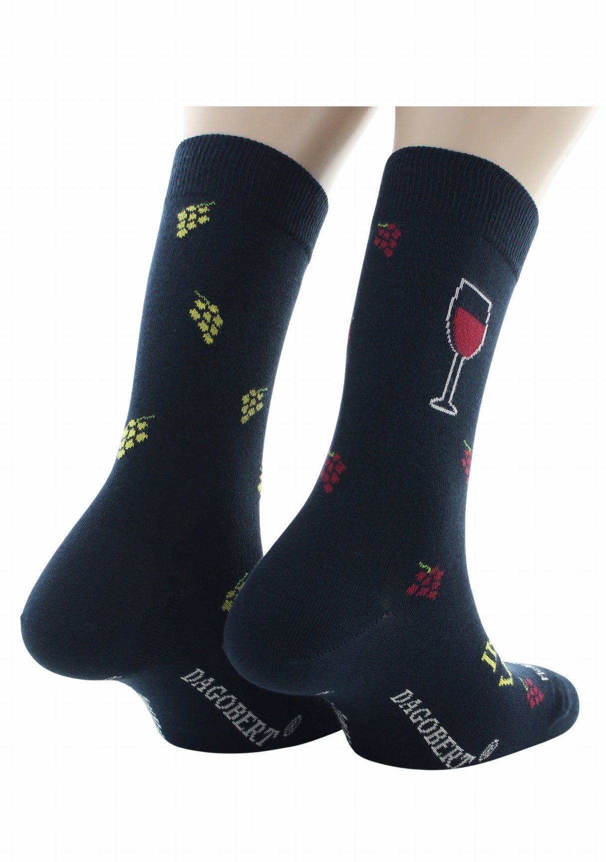 Chaussettes homme en coton Dagobert Vin "In Vino Veritas" MARINE