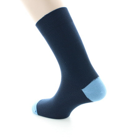 Chaussettes homme en coton marine et bleu BLEU MARINE