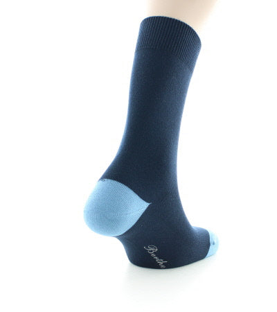 Chaussettes homme en coton marine et bleu BLEU MARINE