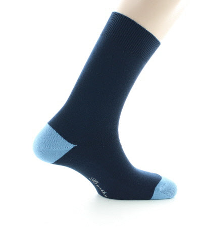 Chaussettes homme en coton marine et bleu - Main Image