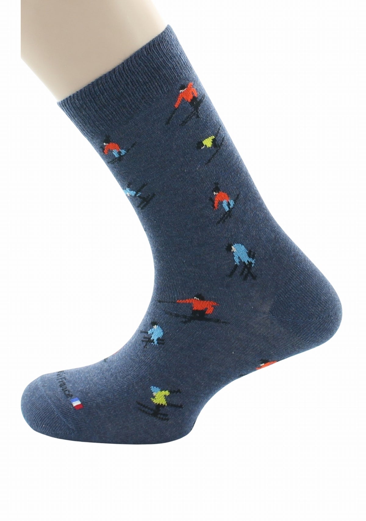 Chaussettes homme en coton motif Ski Bleu Jean BLEU JEAN